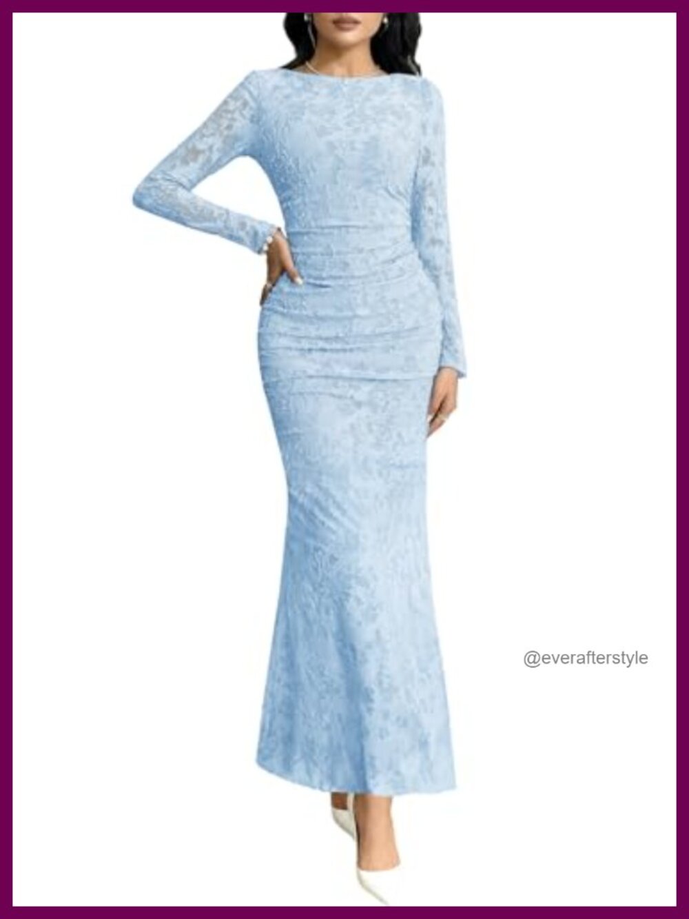 Long Sleeve Bodycon Maxi Dress Formal Wedding Guest Cocktail Gown